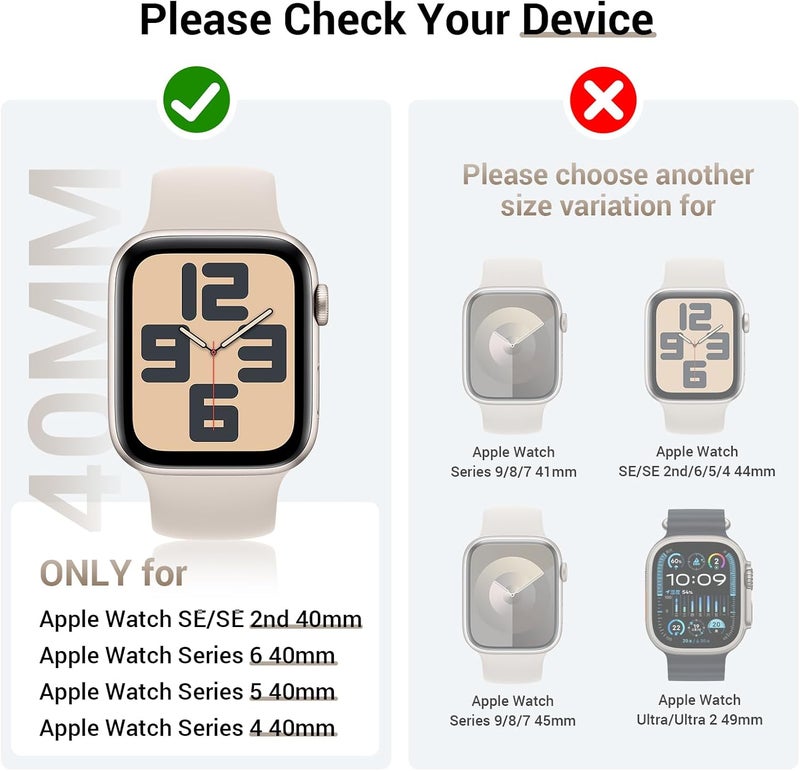 Tensea [3pcs for Apple Watch Screen Protector Case 40mm SE 3/SE 2rd Generation/SE/Series 6/5/4 Accessories, iWatch Diamond Bumper Case with Tempered Glass, Protective Bling Face Cover Women, 40 mm - Image 2